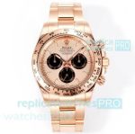 Super clone Rolex Daytona ARF 4131 Chronograph Rose Gold Men's Watch 